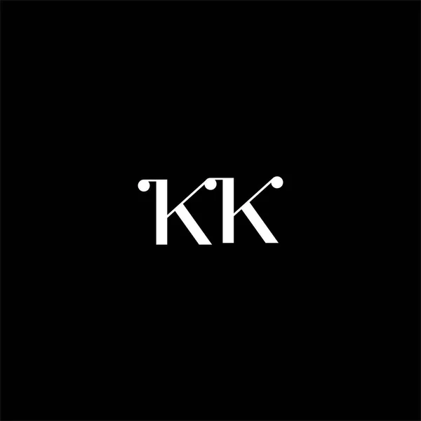 黒を基調としたK字ロゴ抽象デザイン Kkモノグラム — ストックベクタ
