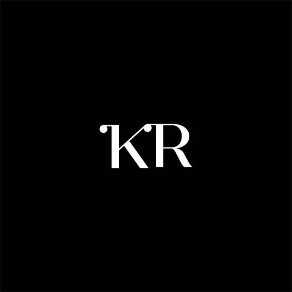 黒を基調としたK R文字ロゴ抽象デザイン Krモノグラム — ストックベクタ