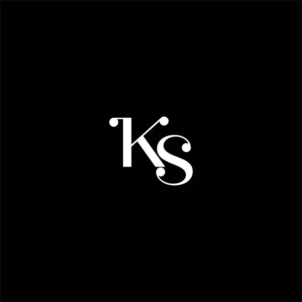 黒を基調としたK S字ロゴ抽象デザイン モノグラム王 — ストックベクタ