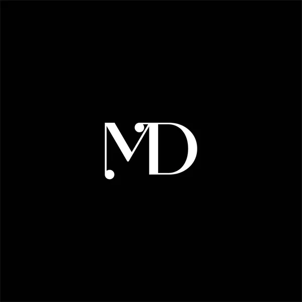 基于黑色背景的M D字母标识创意设计 Md单字 — 图库矢量图片