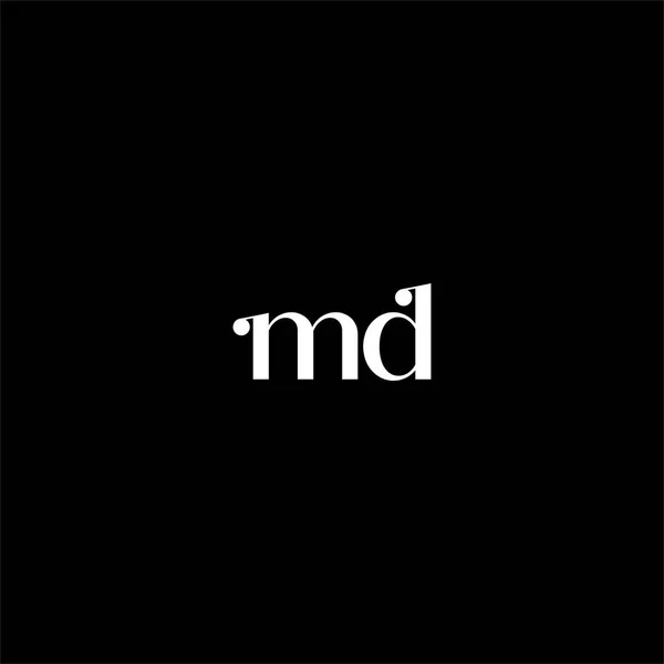 基于黑色背景的M D字母标识创意设计 Md单字 — 图库矢量图片