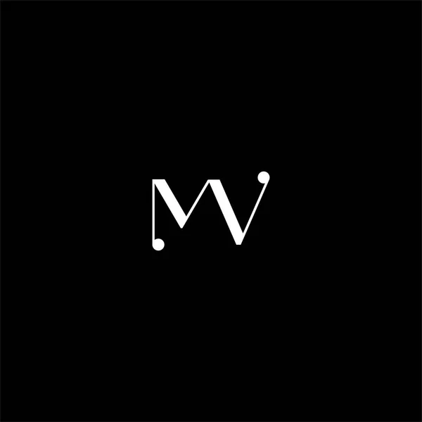 Mv字母标识在黑色背景下的创意设计 Mv单字 — 图库矢量图片