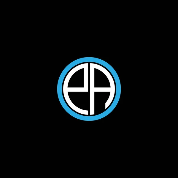 Logotipo Carta Design Criativo Fundo Cor Preta Monograma —  Vetores de Stock