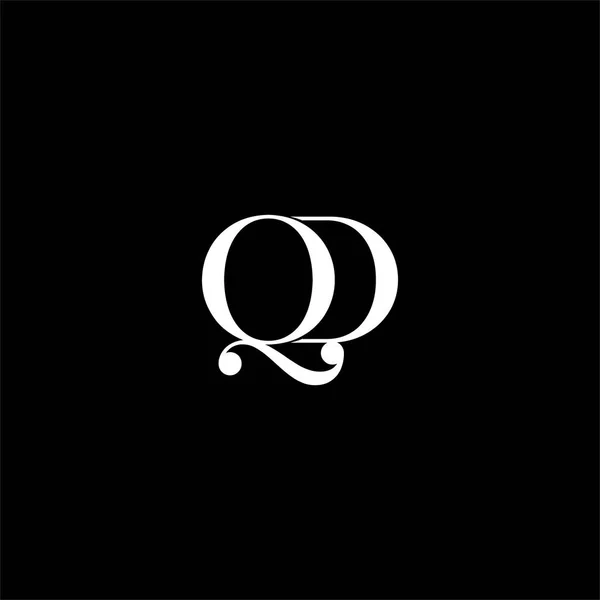 ブラックカラーを基調としたQ Dレターロゴクリエイティブデザイン Qdモノグラム — ストックベクタ