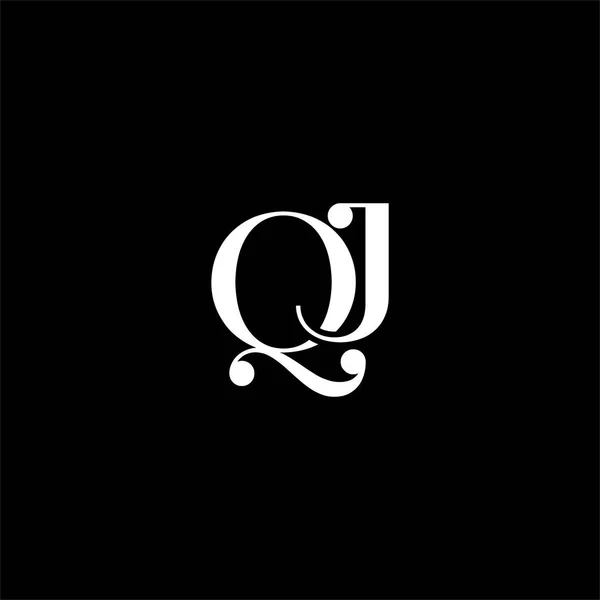 ブラックカラーを基調としたQ Jレターロゴクリエイティブデザイン Qjモノグラム — ストックベクタ