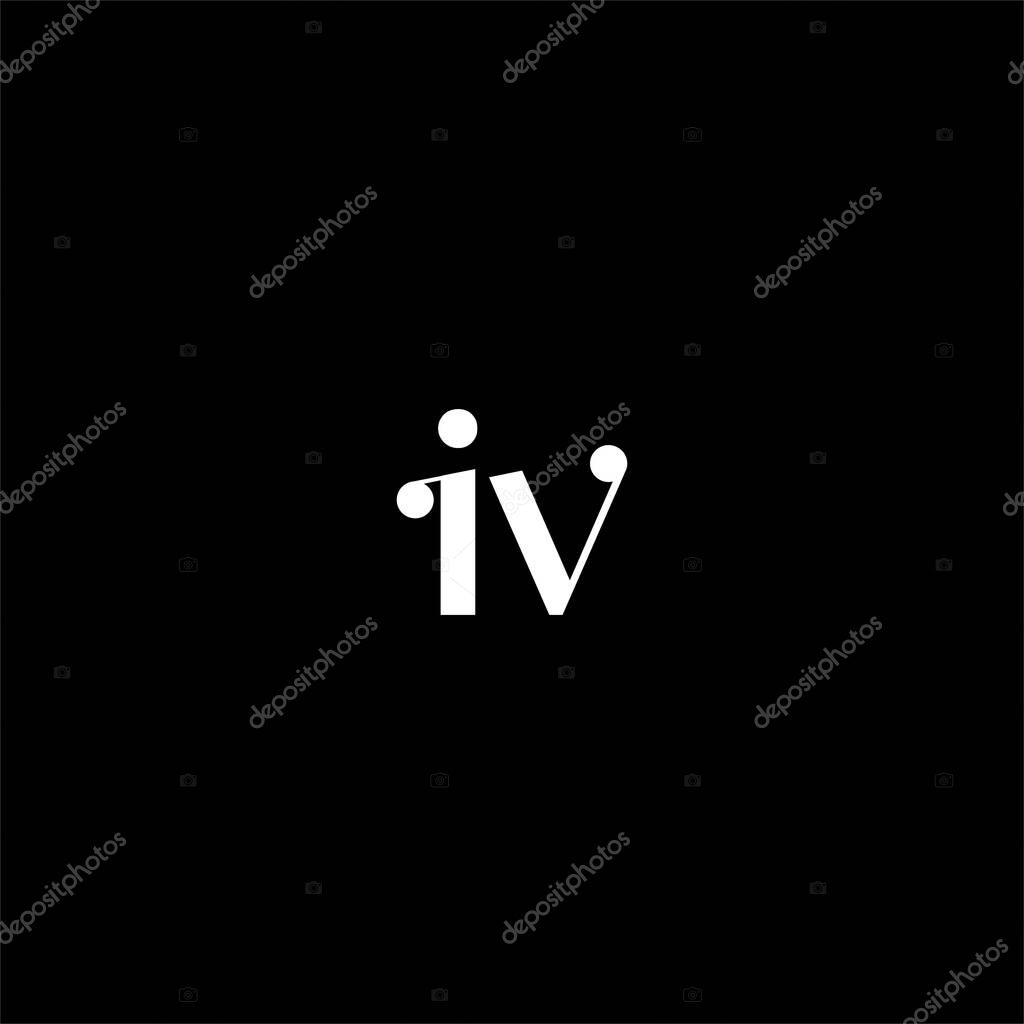 I V letter logo creative design on black color background.iv monogram