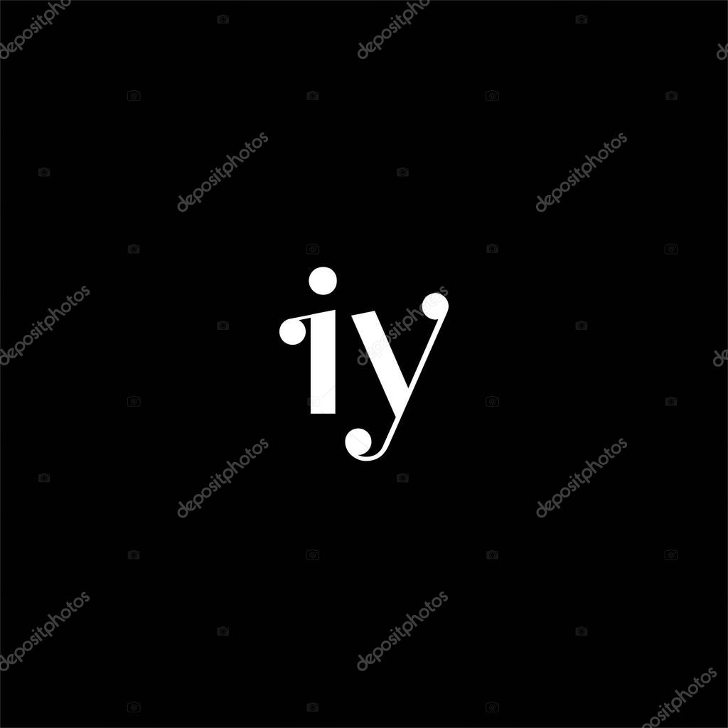 I Y letter logo creative design on black color background. iy monogram