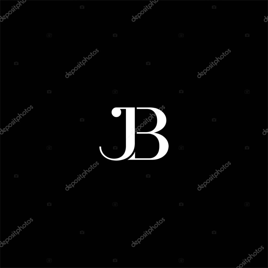 J B letter logo abstract design on black color background. jb monogram