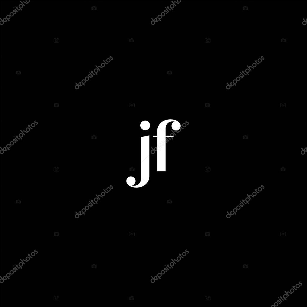 J F letter logo abstract design on black color background. jf monogram