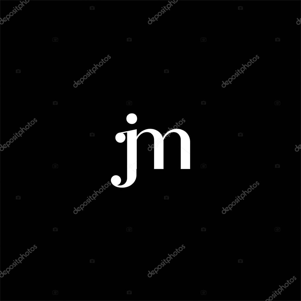 J M letter logo abstract design on black color background. jm monogram