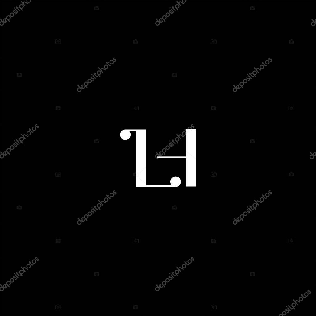 L H letter logo abstract design on black color background. lh monogram
