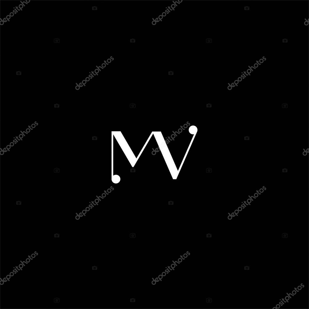 M V letter logo creative design on black color background. mv monogram