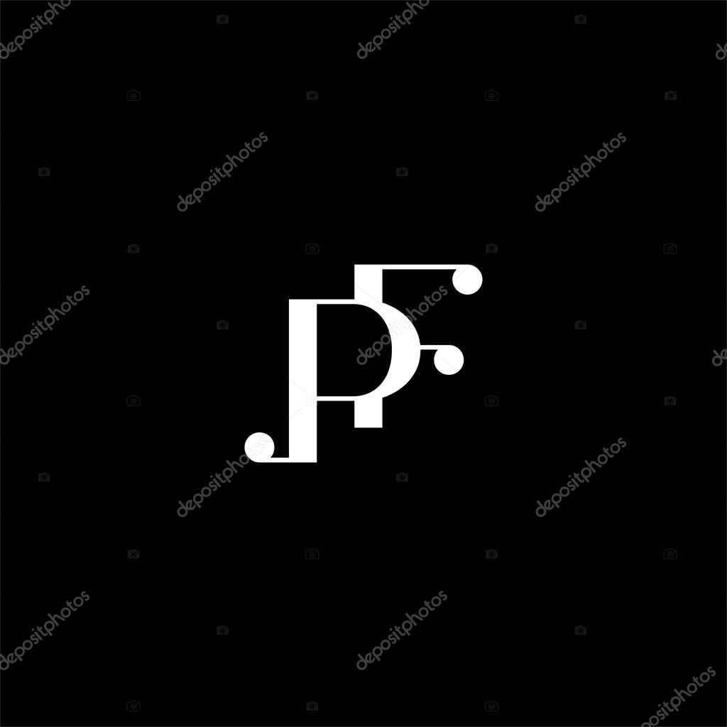 P F letter logo creative design on black color background. pf monogram