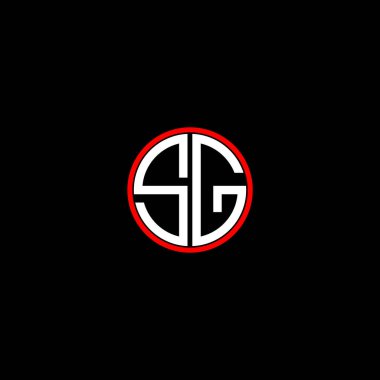 S G harfi logosu siyah arkaplan üzerine soyut tasarım. sg monogramı