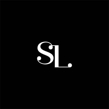 S L harfi logosu siyah arkaplan üzerine soyut tasarım. Sl monogramı