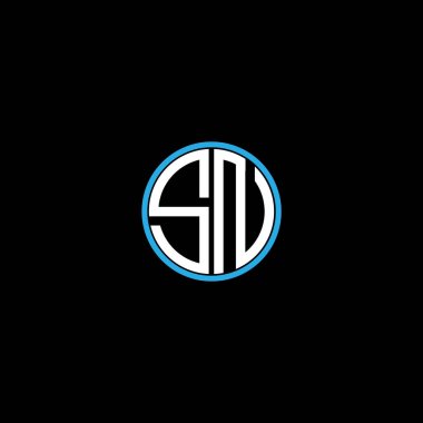 S N harfi logosu siyah arkaplan üzerine soyut tasarım. sn monogramı