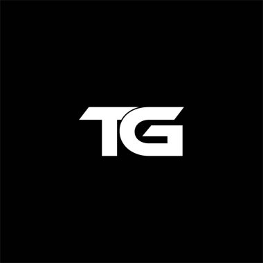 Siyah arkaplan üzerinde T G harfi logosu soyut tasarımı. tg monogramı