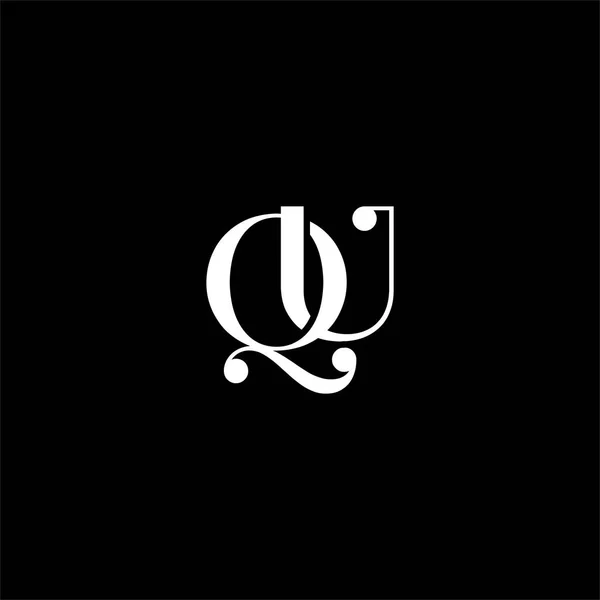 Qu字母标识在黑色背景下的创意设计 曲式单字 — 图库矢量图片