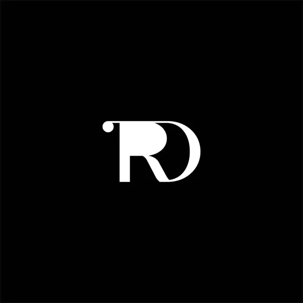 黒の背景にR D文字のロゴ抽象的なデザイン モノグラム卿 — ストックベクタ