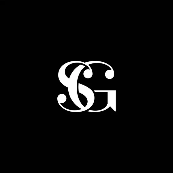 黒を基調としたS G文字ロゴ抽象デザイン Sgモノグラム — ストックベクタ