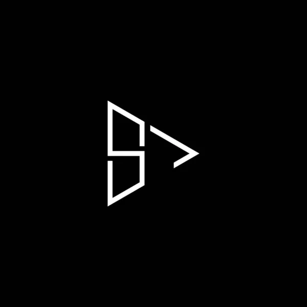 Sj字母标识在黑色背景上的抽象设计 Sj单字 — 图库矢量图片