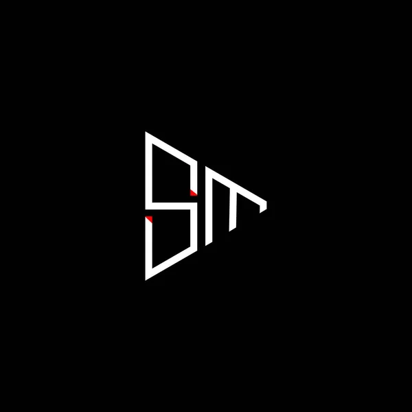 黒を基調としたS M字ロゴ抽象デザイン モノグラム — ストックベクタ