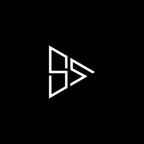 黒を基調としたS字ロゴ抽象デザイン モノグラムさん — ストックベクタ