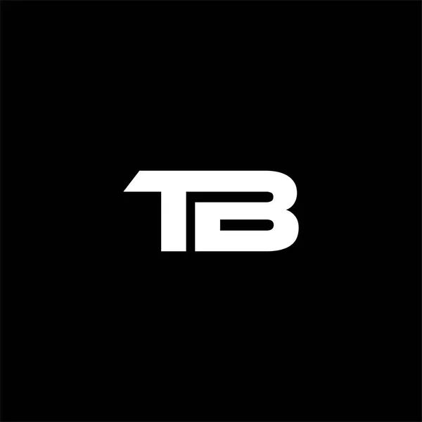 黒の背景にT B文字のロゴ抽象的なデザイン モノグラム — ストックベクタ