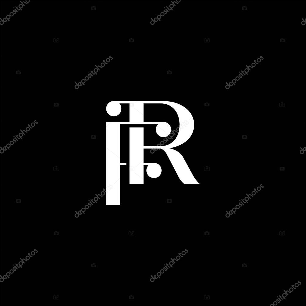 R F letter logo abstract design on black color background. rf monogram