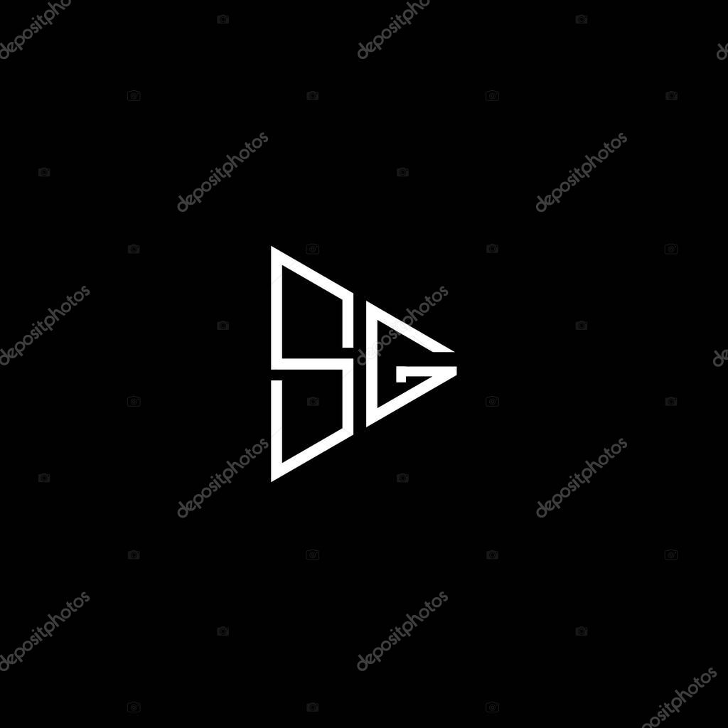 S G letter logo abstract design on black color background. sg monogram