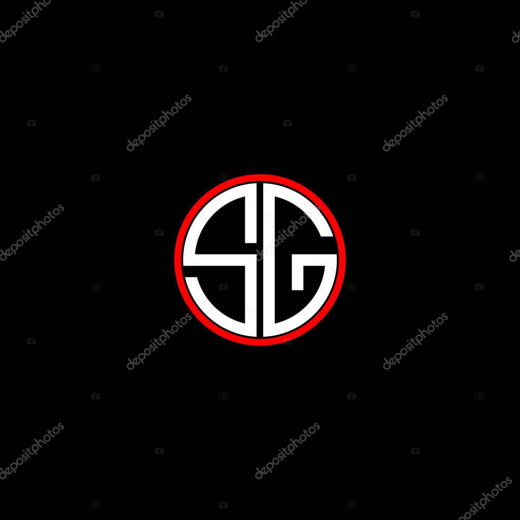 S G letter logo abstract design on black color background. sg monogram