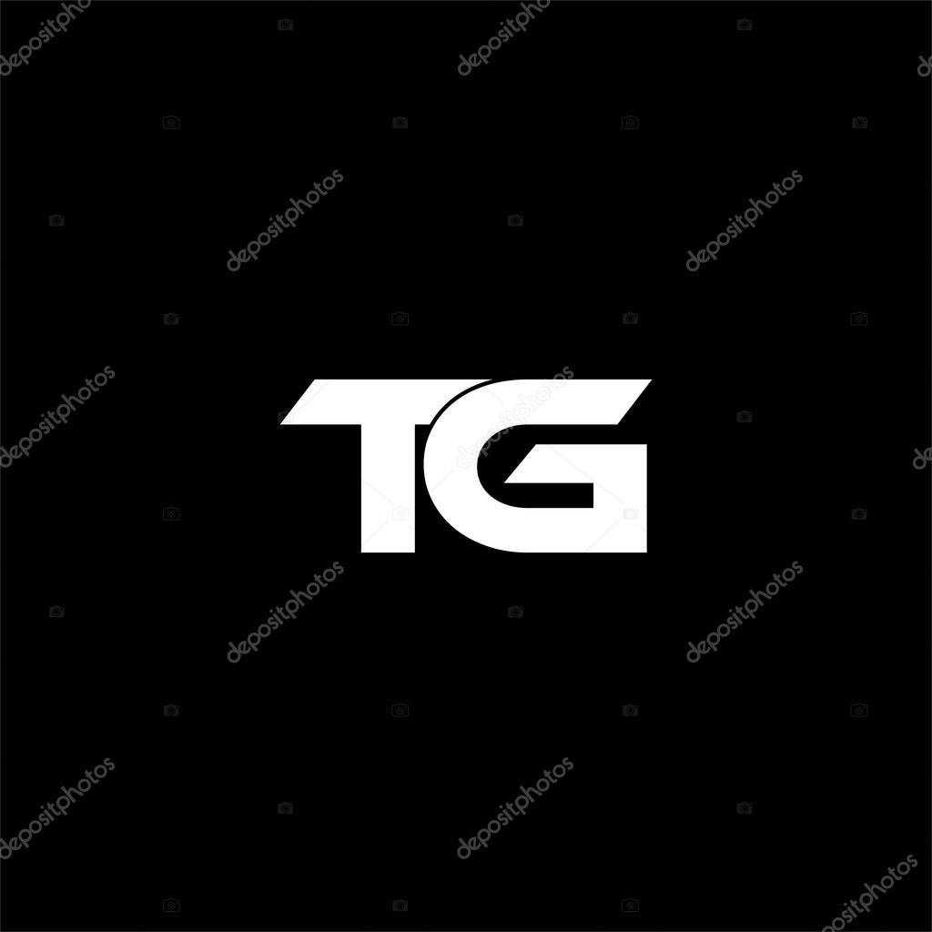 T G letter logo abstract design on black color background. tg monogram