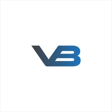 Beyaz arkaplanda V B harfi logosu soyut tasarımı. vb monogramı
