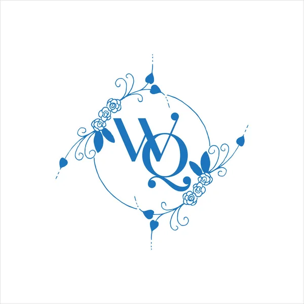 白を基調としたW Q文字ロゴ抽象デザイン Wqモノグラム — ストックベクタ