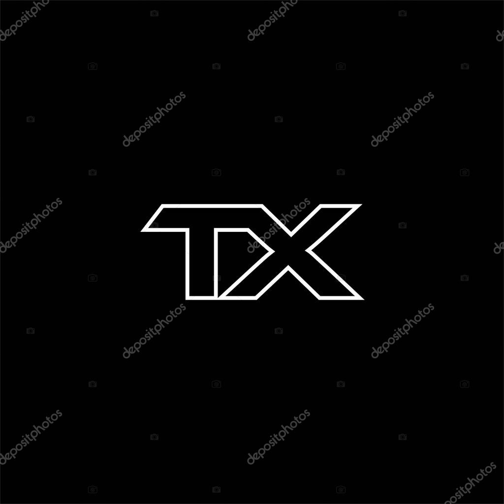 T X letter logo abstract design on black color background. tx monogram