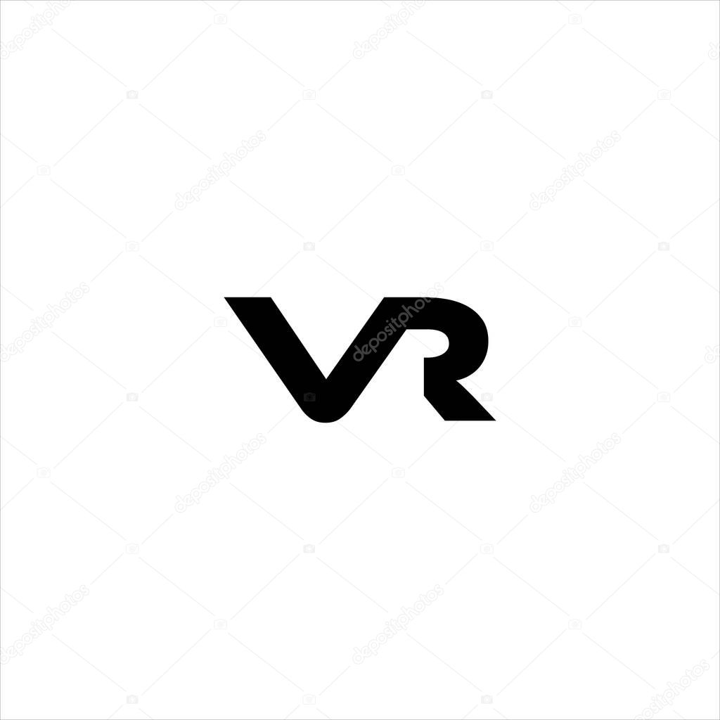 V R letter logo abstract design on white color background. vr monogram