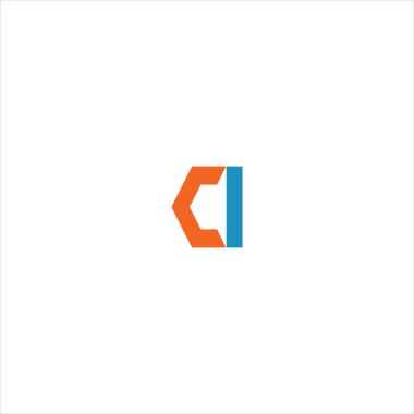 C I harfi amblem tasarımı siyah renk arkaplanı. ci monogramı