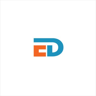 Siyah arkaplanda E D harfli amblem tasarımı. ed monogramı