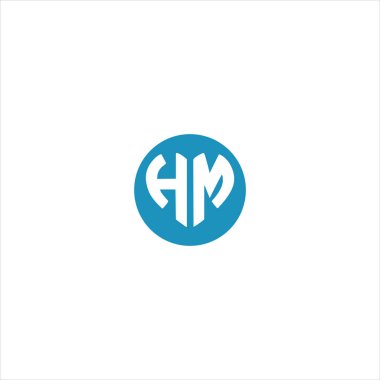 Siyah arkaplan üzerinde H M harfi logo vektör tasarımı. HM monogram