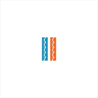 Siyah arkaplan üzerine logo vektör tasarımı. II monogram