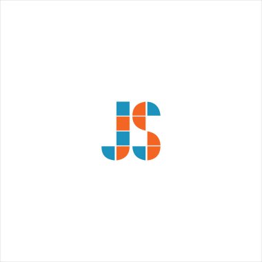 Siyah arkaplan üzerine J S harfi logo vektör tasarımı. JS monogramı