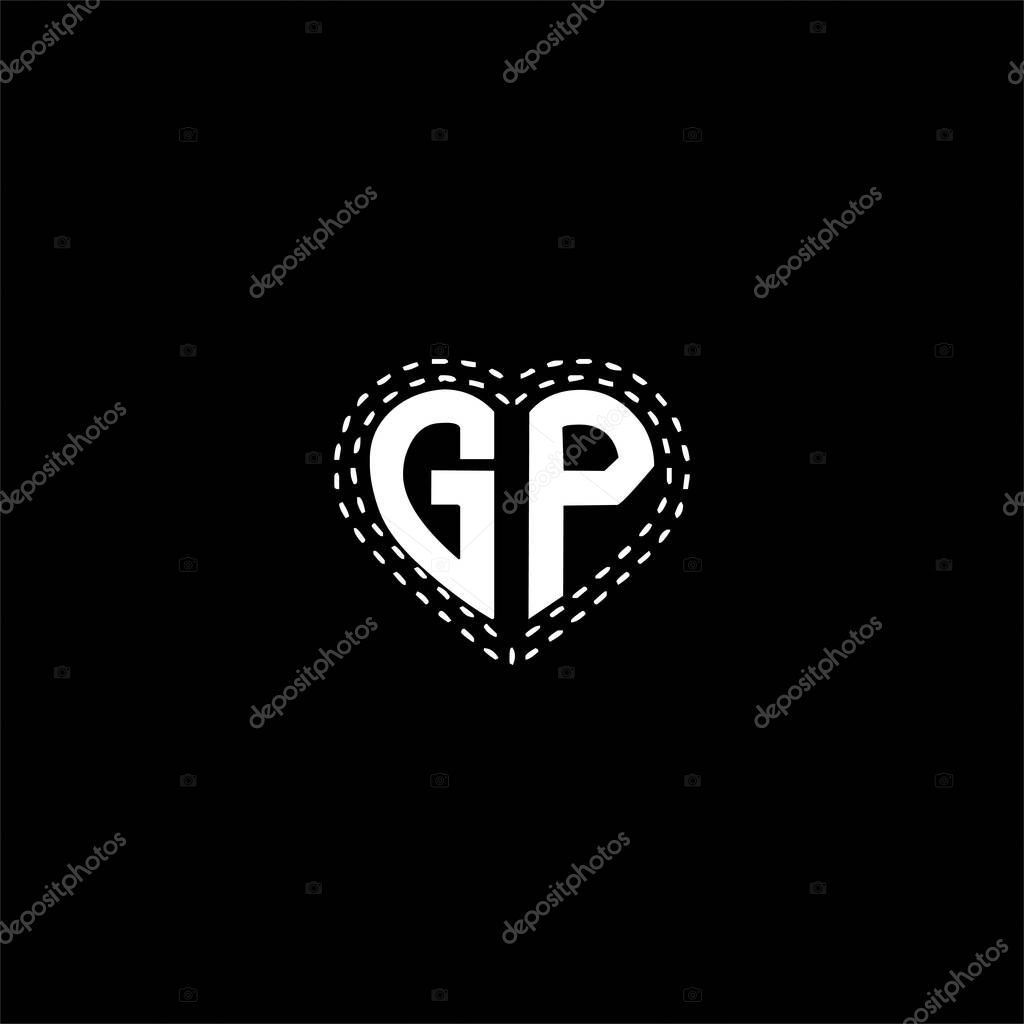 G P letter logo abstract design on black color background. gp monogram