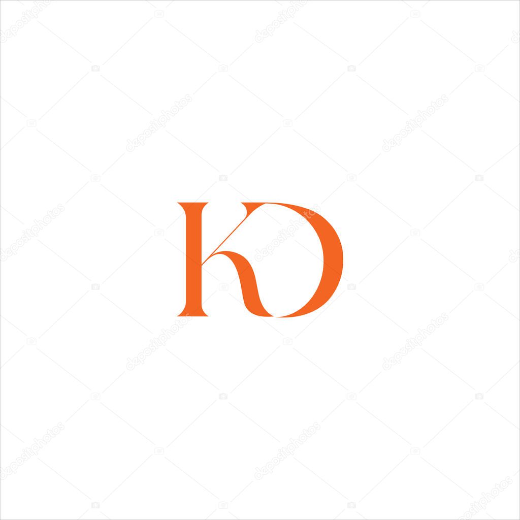 K D letter logo vector design on black color background. KD monogram