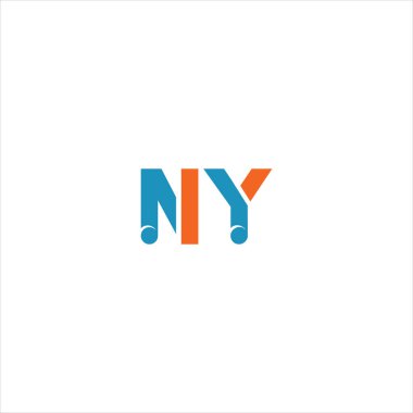 Siyah arkaplan üzerinde NY harfi logo vektör tasarımı. NY monogramı
