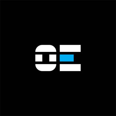 O E harfi logo vektör tasarımı siyah arkaplan üzerinde. OE monogramı