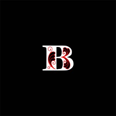 Siyah arkaplan üzerine B harfi logo soyut tasarımı. b alfabesi