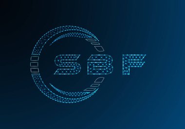 SBF düşük poli harfli logo vektör tasarımı. SBF düşük poli logo tasarımı. Düşük polyester logo.