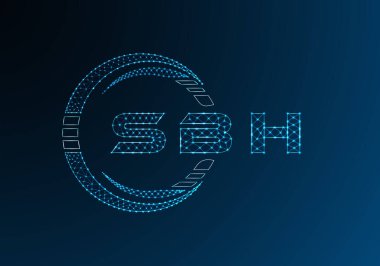 SBH düşük poli harfli logo vektör tasarımı. SBH düşük poli logo tasarımı. Düşük polyester logo.