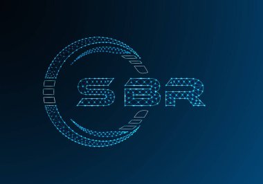 SBR düşük poli harfli logo vektör tasarımı. SBR düşük poli logo tasarımı. Düşük polyester logo.