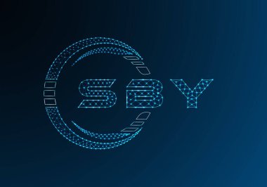 SBY düşük poli harfli logo vektör tasarımı. SBY düşük poli logo tasarımı. Düşük polyester logo.